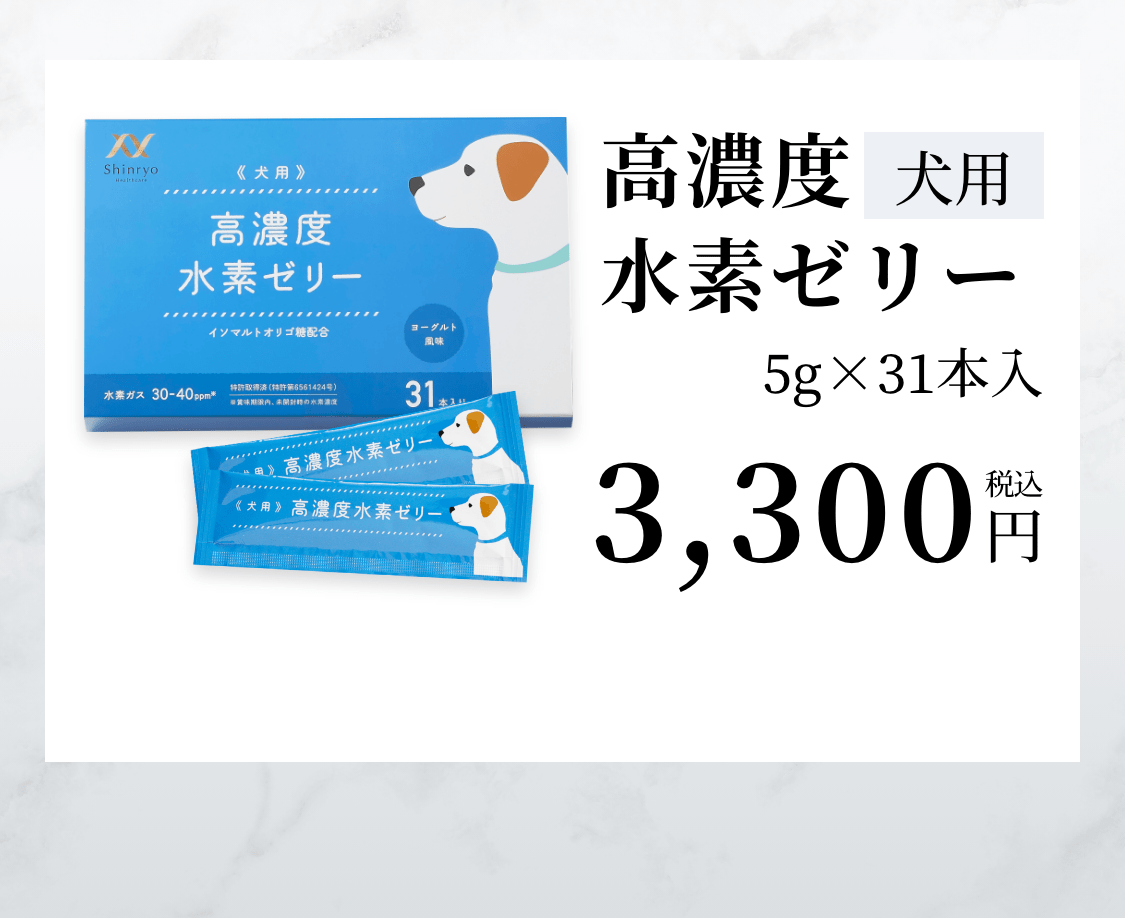 犬用高濃度水素ゼリー 5g×31本入 3,300円税込